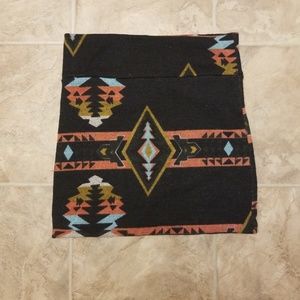 Stretchy tribal patterned mini skirt
